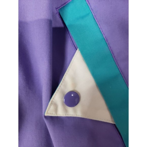 Casual Club All Around the World VINTAGE Windbreaker Jacket purple & Aqua Large - Picture 6 of 9